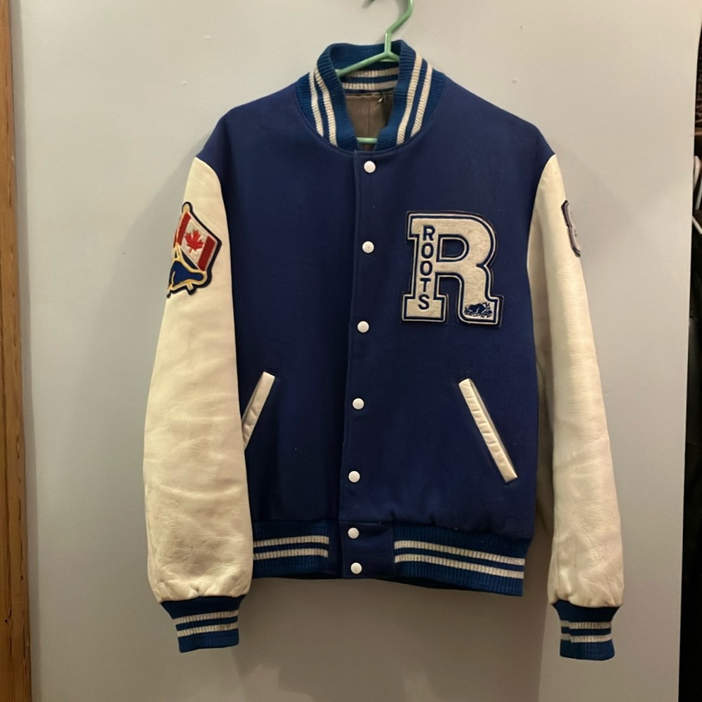 Vintage Roots Blue and White Varsity Jacket